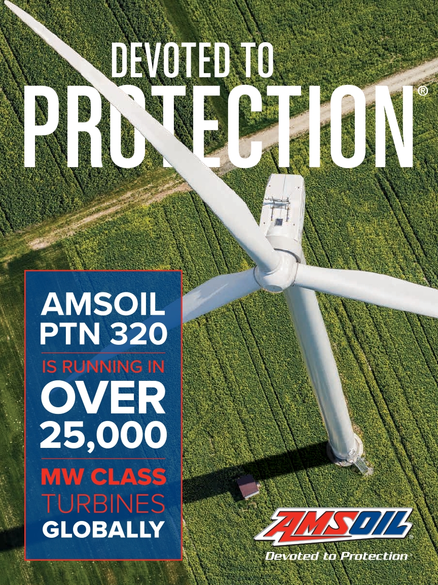 AMSOIL PTN 320 operating in more than 25,000 MW-class wind turbines globally