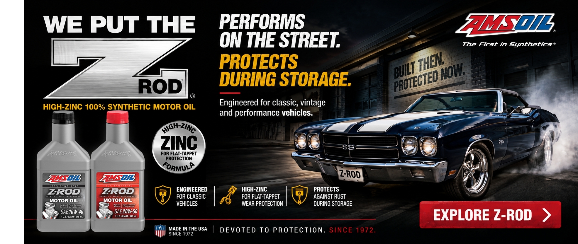 AMSOIL Z-ROD high-zinc synthetic motor oil for cla